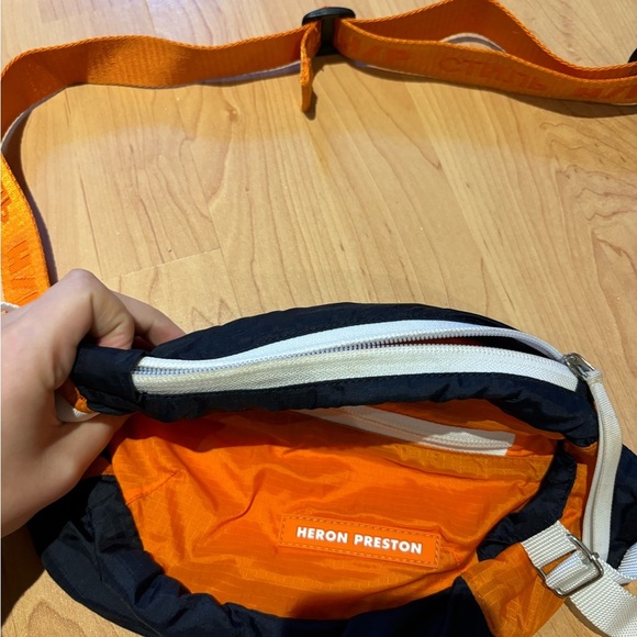 Heron Preston Orange and Black Fanny Pack Bag - Picture 3 of 5